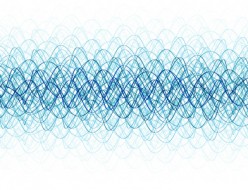chaotic waveforms over white background. hq render