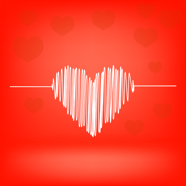 White Heart on Red Background. Heart Icon.